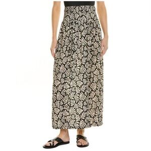 WeWoreWhat Smocked Slit Linen-Blend Maxi Skirt - Large